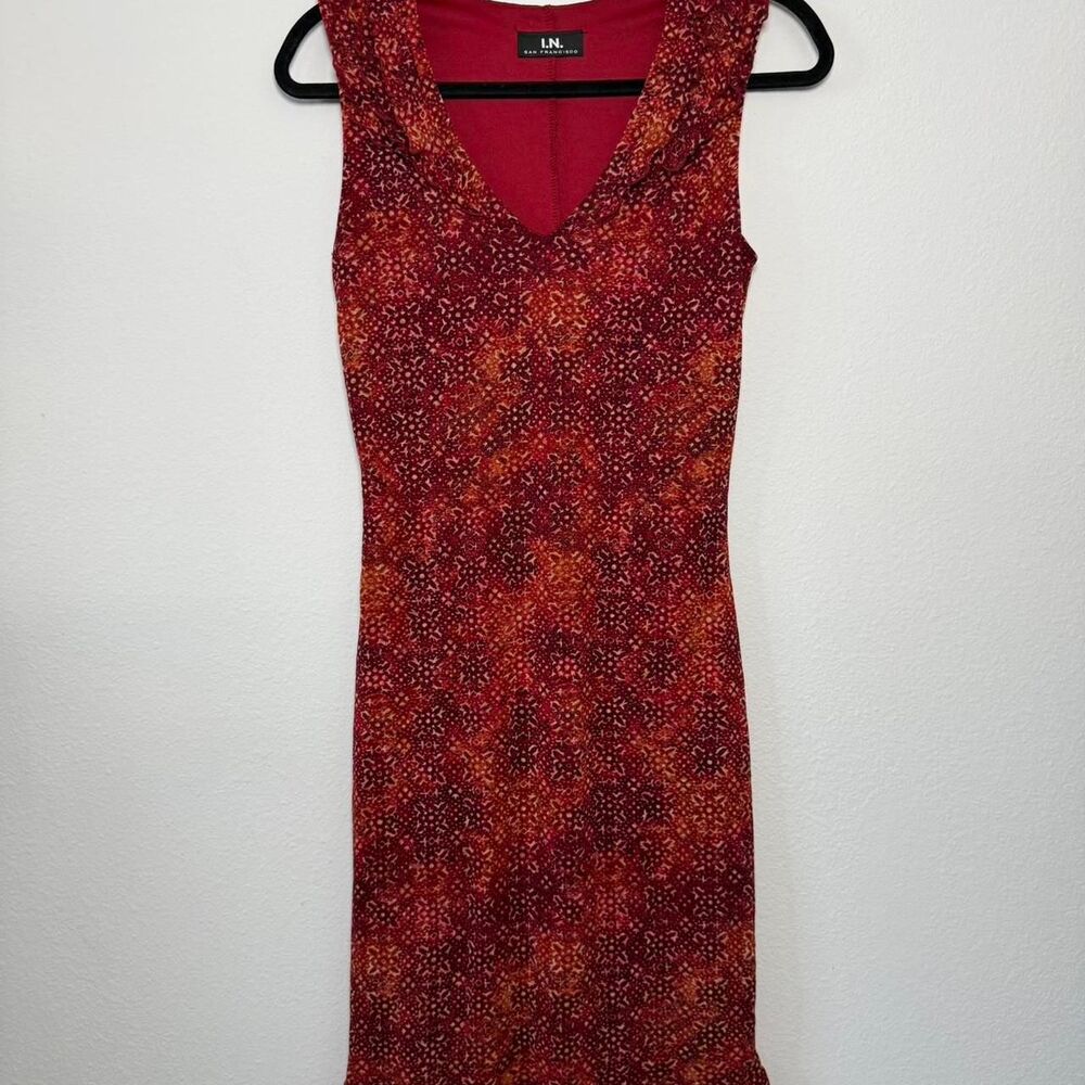 I.N. San Francisco Red and Orange Dress D16